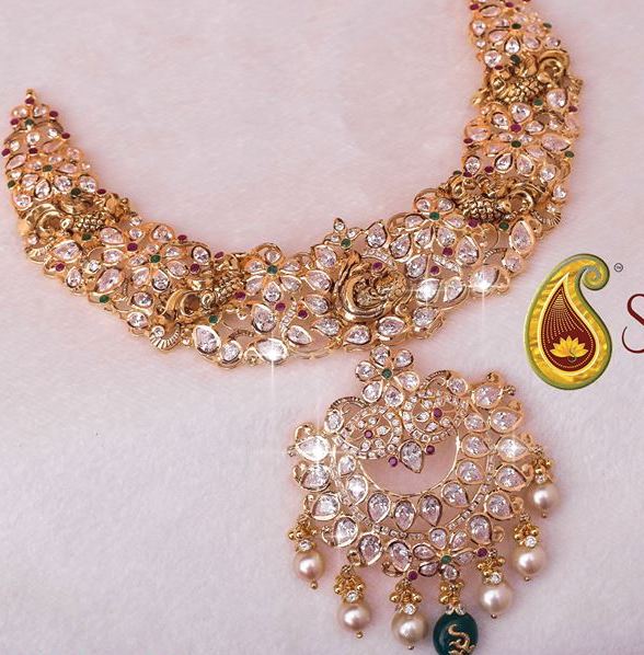 "Pachi work necklaces from-swarnsri jewellers" 