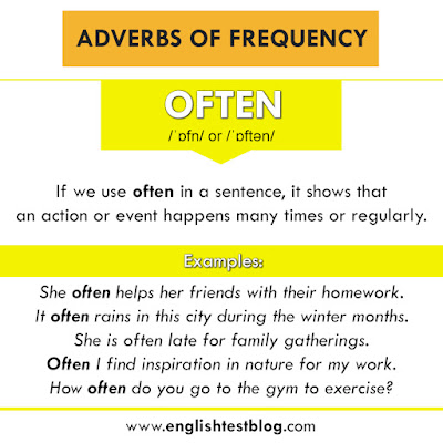 Adverbs of frequency: Often