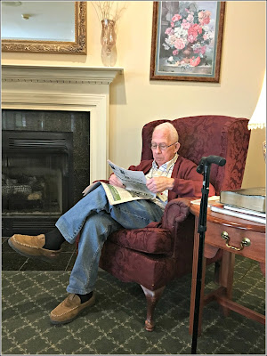 May 17, 2019 After breakfast reading in a beautiful sitting room.