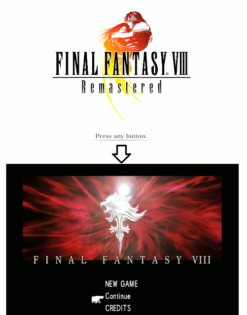 Final Fantasy VIII Remastered title screens PlayStation original