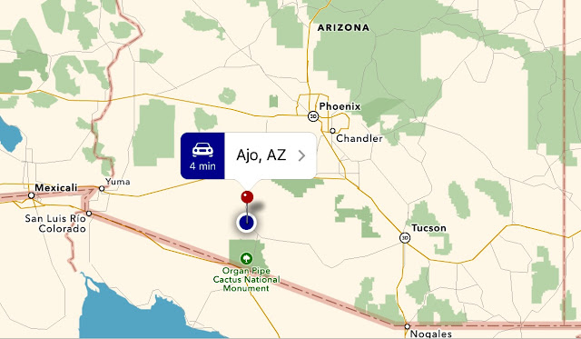 Map of southern Arizona