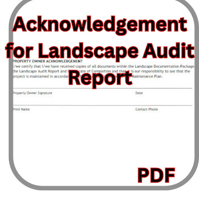 Acknowledgement for Landscape Audit Report