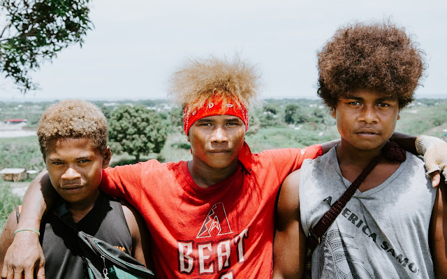 Residents of Solomon Islands Blonde Hair With Dark Skin