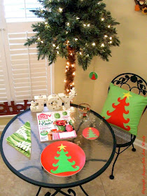 Artsy Christmas Tree Decor pillow plate coaster and ornament