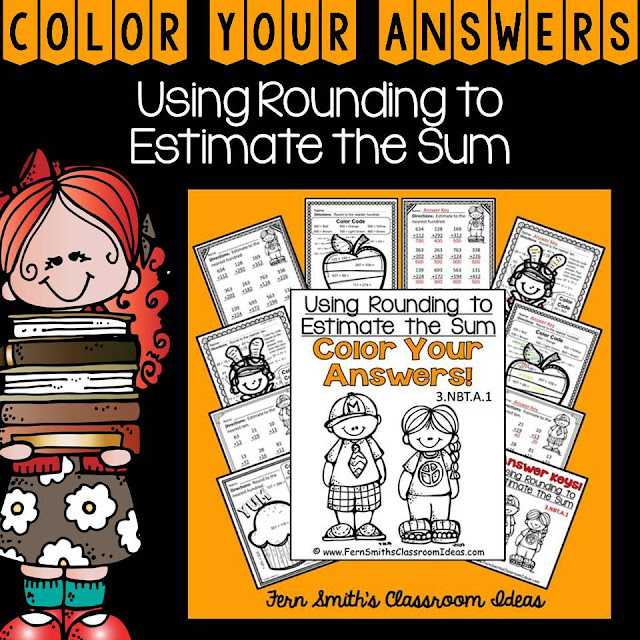  Fern Smith's Classroom Ideas Rounding to Estimate the Sum Task Cards, Center Games and Color By Code Printables at TeacherspayTeachers, TpT.