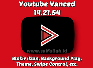 YouTube Vanced Mod 14.21.54 Apk (Tanpa Iklan, Background Play, Black/ Blue/ Pink Theme)