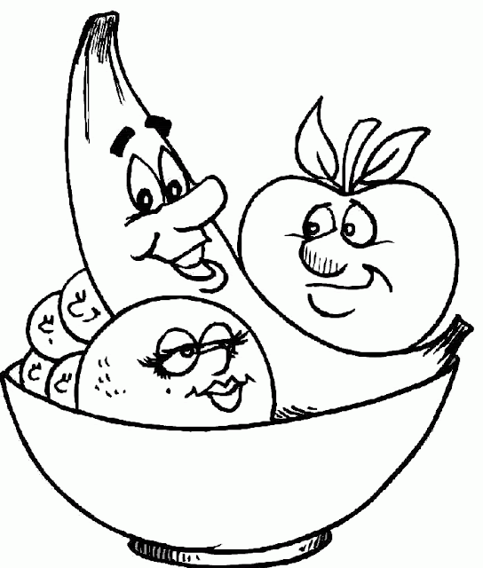 Get the fruit bowl coloring pages