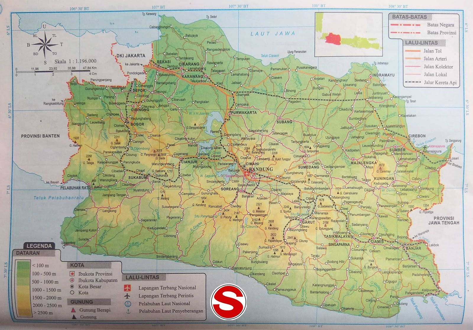  Peta  Jawa  Barat  Lengkap Dengan Daftar Nama 18 Kabupaten 