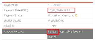 Pembayaran Perdana Dari Propellerads 655USD