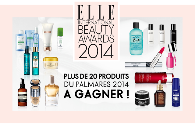 5 coffrets de 18 produits primés Elle Beauty Awards 2014