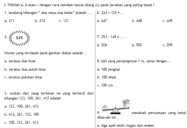 Soal UAS Matematika Kelas 2 Semester 1/ Ganjil  Yudi Setiawan