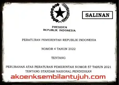 Peraturan Pemerintah (PP) Nomor 4 Tahun 2022