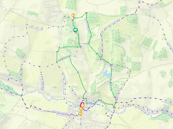 Map for Walk 209: Gustard Wood South Loop