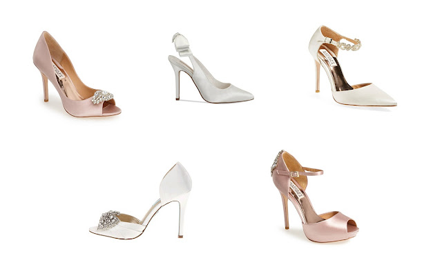 Traditional Bridal Shoe Selection in nude and white