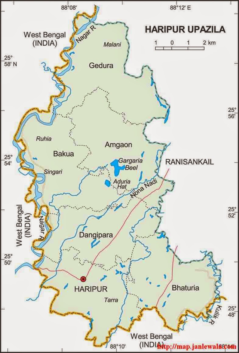 haripur upazila map of bangladesh