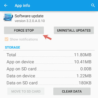 Force stop an app