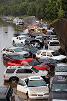 Motorists are stranded along I-45 in north Houston on Tuesday, May 26, after overnight storms flooded the area. (Image Credit: Cody Duty/Houston Chronicle via AP) Click to Enlarge.