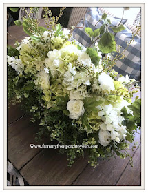 DIY-White-Hydrangea -French-Farmhouse-French-Country-Floral -Arrangement-From My Front Porch To Yours