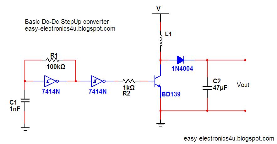 Simple Dc To Dc Boost Up Circuit - Basic Step Up Dc Dc Converter - Simple Dc To Dc Boost Up Circuit