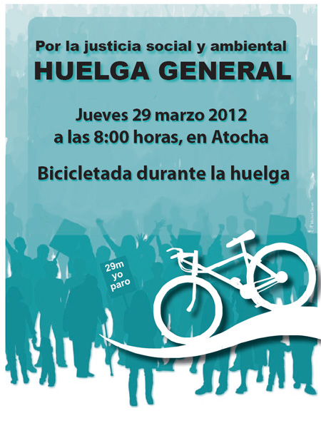 Bicicletada durante la Huelga. Ecologistas en Acción