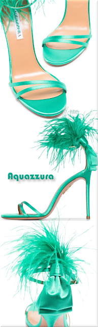 ♦Aquazzura green Concerto feather-embellished sandals #aquazzura #shoes #green #brilliantluxury