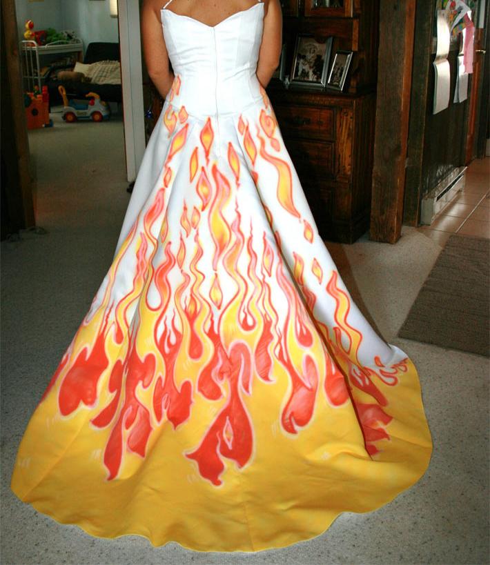 Airbrush Flame For Wedding Dress Themes of flame for the craftsmanship 