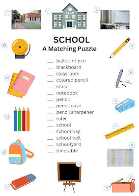 School : A Matching Puzzle for English Learners