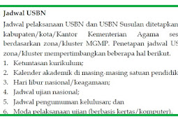 Jadwal Pelaksanaan USBN SMP  Tahun Pelajaran 2018/2019