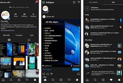 Cara Dark Mode di Instagram