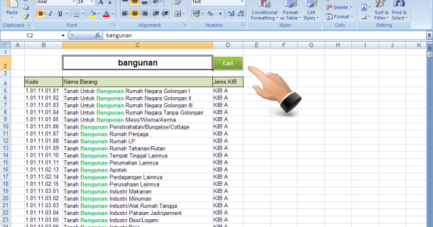 Download Aplikasi Excel untuk Mencari Kode Barang