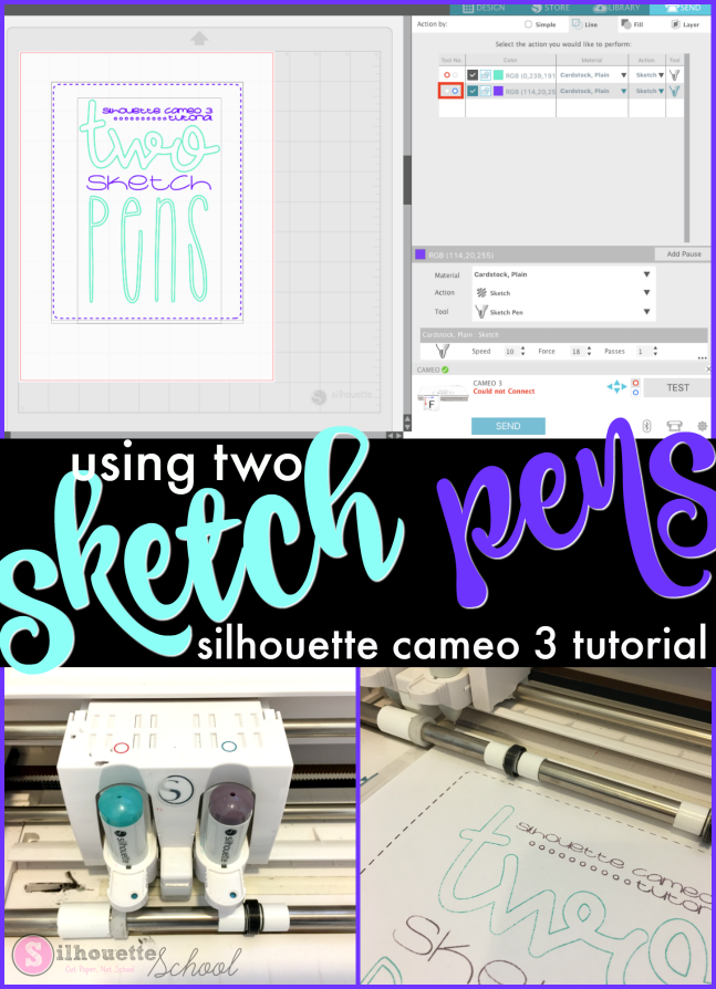 How To Use Two Sketch Pens In Silhouette Cameo 3