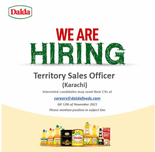 Jobs in Dalda For the Post Of Territory Sales Officer in Karachi