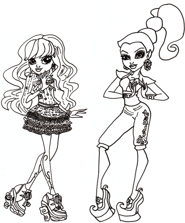 Download Free Printable Monster High Coloring Pages: Twyla and Gigi ...
