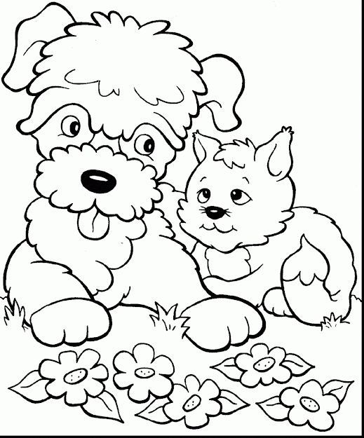 Fantastic Kitten And Puppy Coloring Pages With Kitten Coloring Pages And Kitten  Coloring Pages For Adults