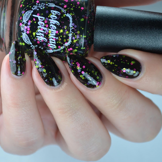 black jelly with neon glitter