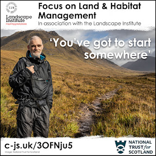 A person standing in black waterproof clothing with a rucksack on their back, a rocky path in front of them and hills in the distance. Text reads: 'You've got to start somewhere'