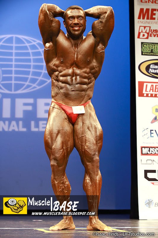 Daniele Seccarecci from Italy 12th place winner show biceps