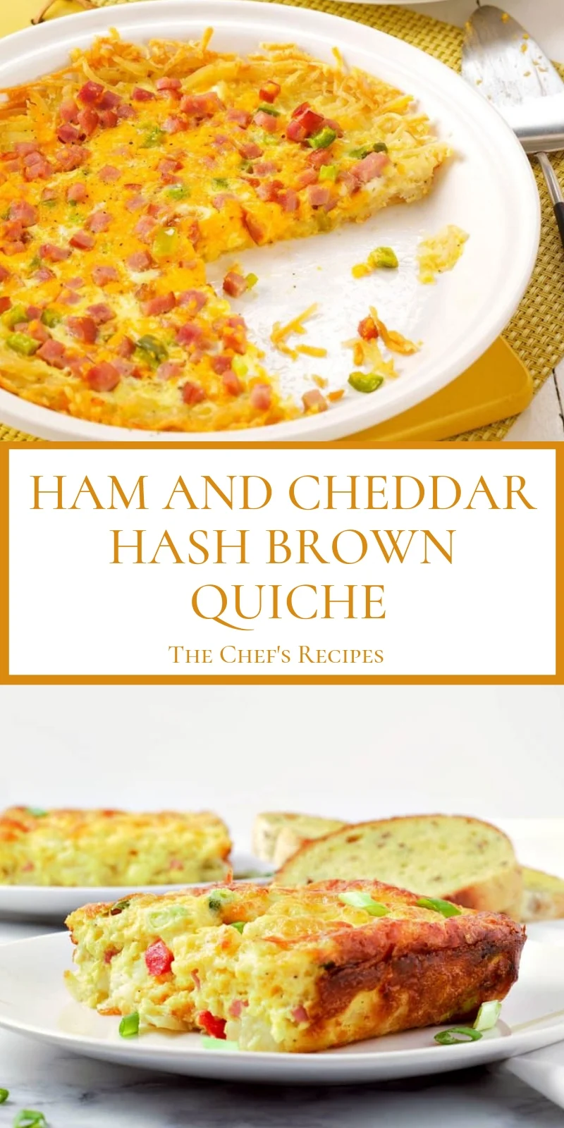 HAM AND CHEDDAR HASH BROWN QUICHE