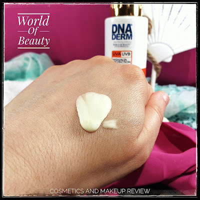 World Of Beauty - Protezione Solare DNADerm SPF50 Broad Spectrum swatch swatches