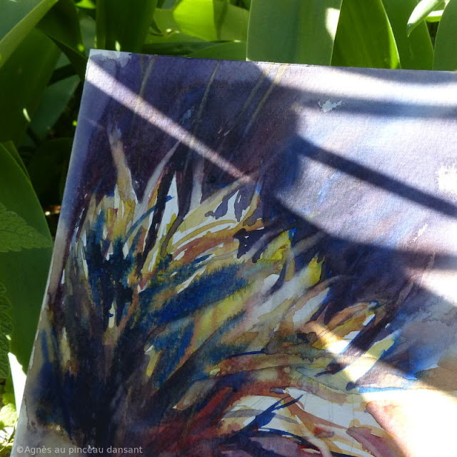 photo, peinture, joncs, agnes gregis, au pinceau dansant, aquarelle, antony, printemps, jardin, nature art