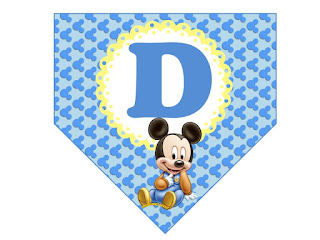 Banderines para Fiestas de Mickey Bebé para Descargar Gratis.