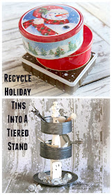 Holiday Tins Recycle Into Tiered Stand Bliss-Ranch.com