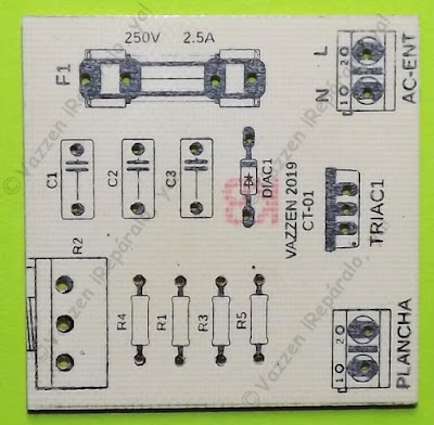 PCB del circuito regulador de temperatura para cautín.