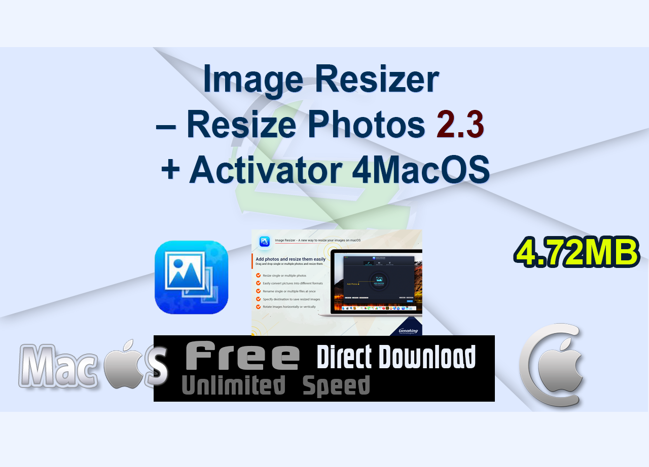 Image Resizer – Resize Photos 2.3 + Activator 4MacOS
