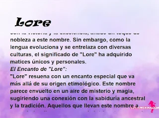 ▷ Significado del nombre Lore