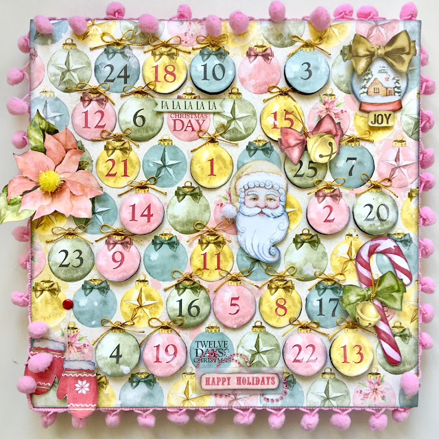 Advent Calendar by Angela Tombari using BoBunny Carousel Christmas collection