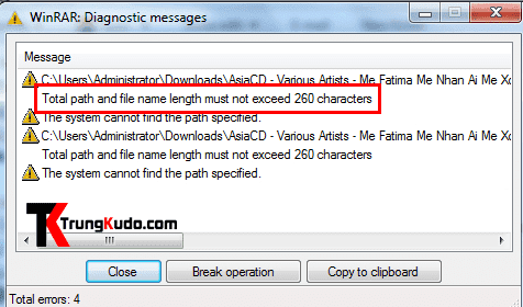 Hướng dẫn sửa các lỗi hay gặp khi giải nén bằng Winrar