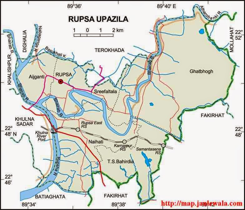 rupsa upazila map of bangladesh