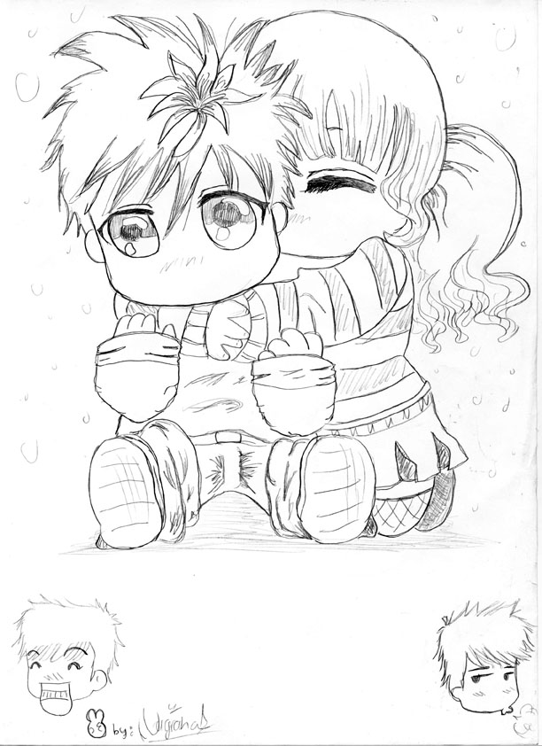 chibi anime couples hugging. Couple Hugging