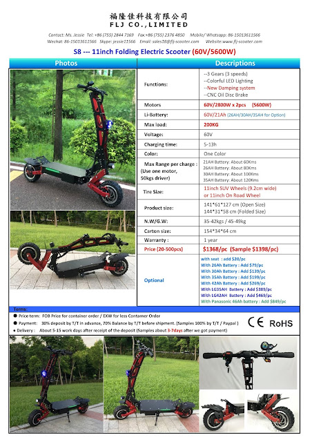 FLJ S8 Electric Scooter 60V 5600W